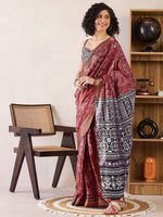 Thumbnail for NOZ2TOZ Women's Cotton Brown Printed Ready to Wear With Blouse Piece - Distacart