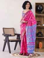 Thumbnail for NOZ2TOZ Women's Cotton Pink Printed Ready to Wear With Blouse Piece - Distacart