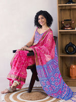 Thumbnail for NOZ2TOZ Women's Cotton Pink Printed Ready to Wear With Blouse Piece - Distacart