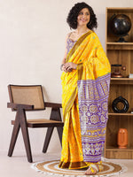 Thumbnail for NOZ2TOZ Women's Cotton Yellow Printed Ready to Wear With Blouse Piece - Distacart