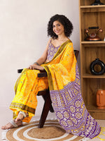 Thumbnail for NOZ2TOZ Women's Cotton Yellow Printed Ready to Wear With Blouse Piece - Distacart