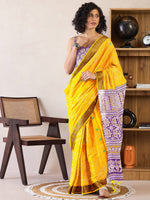 Thumbnail for NOZ2TOZ Women's Cotton Yellow Printed Ready to Wear With Blouse Piece - Distacart