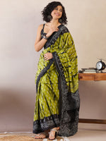 Thumbnail for NOZ2TOZ Women's Cotton Olive Printed Ready to Wear With Blouse Piece - Distacart