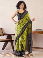 Thumbnail for NOZ2TOZ Women's Cotton Olive Printed Ready to Wear With Blouse Piece - Distacart