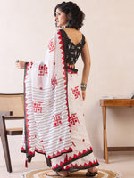 Thumbnail for NOZ2TOZ Women's Cotton White Printed Ready to Wear With Blouse Piece - Distacart