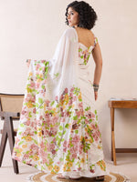Thumbnail for NOZ2TOZ Women's Cotton White Printed Ready to Wear With Blouse Piece - Distacart