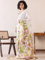 Thumbnail for NOZ2TOZ Women's Cotton White Printed Ready to Wear With Blouse Piece - Distacart