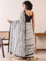 Thumbnail for NOZ2TOZ Women's Cotton White Printed Ready to Wear With Blouse Piece - Distacart