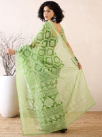 Thumbnail for NOZ2TOZ Women's Brasso Green Printed Ready to Wear With Blouse Piece - Distacart