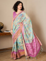Thumbnail for NOZ2TOZ Women's Soft Silk Mauve Printed Ready to Wear With Blouse Piece - Distacart