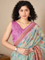 Thumbnail for NOZ2TOZ Women's Soft Silk Mauve Printed Ready to Wear With Blouse Piece - Distacart