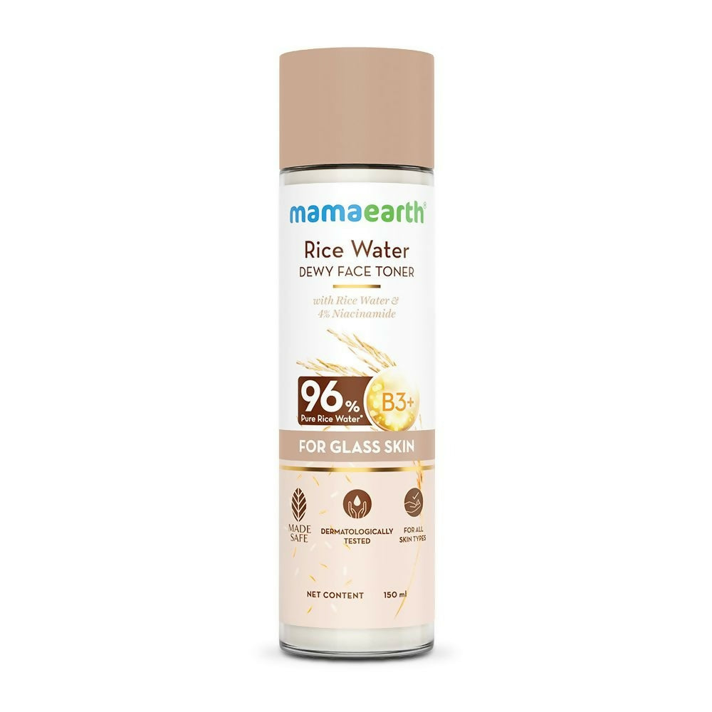 Mamaearth Rice Water Dewy Face Toner with 96% Pure Rice Water Extract & 4% Niacinamide for Glass Skin - Distacart