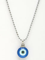 Thumbnail for NVR Unisex Evil Eye Silver-Plated Stainless Steel Pendant with Chain - Distacart