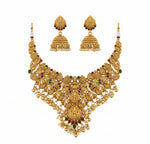 Thumbnail for Jewel City Traditional Handcrafted Gold-Plated Temple Necklace Set - Distacart