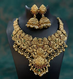 Thumbnail for Jewel City Traditional Handcrafted Gold-Plated Temple Necklace Set - Distacart