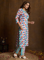 Thumbnail for Prazu Fashion Multi Color Printed Cotton Blend Kurta Pant Set - Distacart