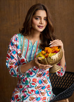 Thumbnail for Prazu Fashion Multi Color Printed Cotton Blend Kurta Pant Set - Distacart