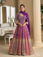 Thumbnail for Aarshi Fashions Purple Georgette Wedding Gowns