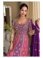 Thumbnail for Aarshi Fashions Purple Georgette Wedding Gowns