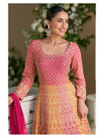 Thumbnail for Aarshi Fashions Pink Georgette Wedding Gowns
