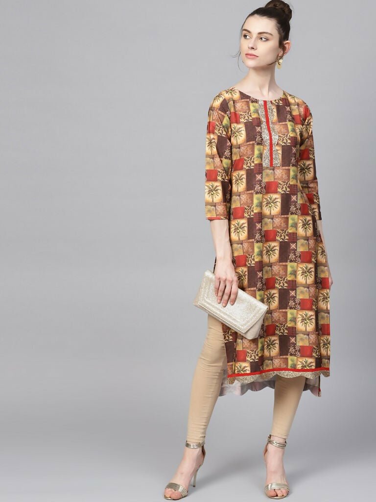 Ahalyaa Women's Traditional wear Kurta - Multi Color - Distacart
