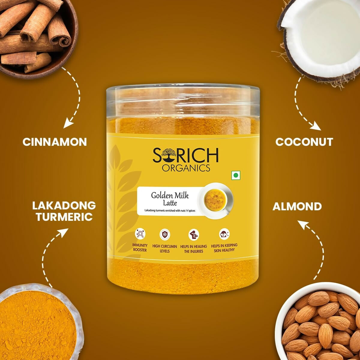Sorich Organics Golden Milk Turmeric Latte Mix Powder - Distacart