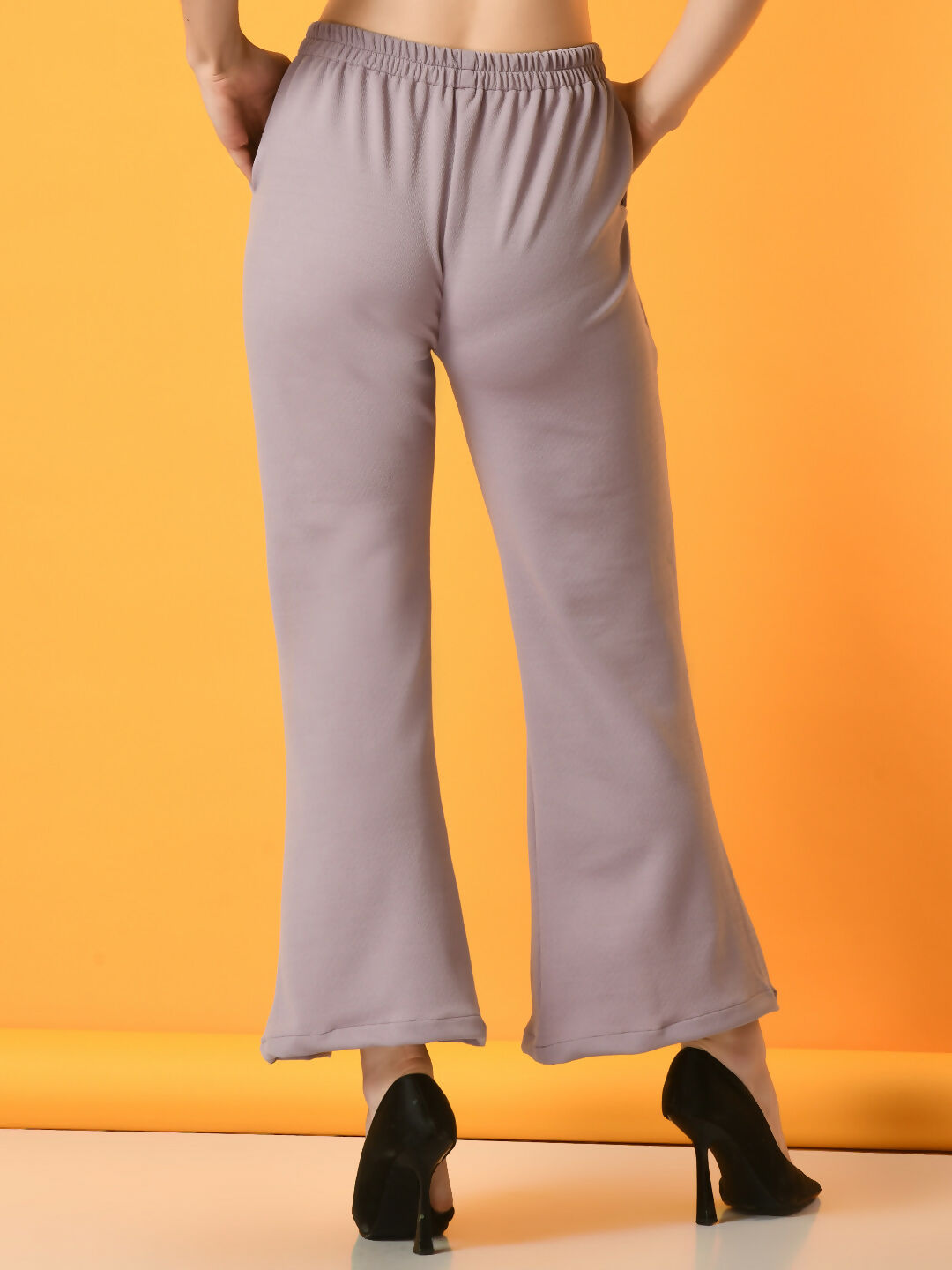 Myshka Women's Lavender Flared Party Trouser - Distacart