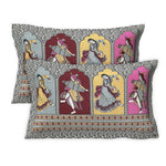 Thumbnail for Rudra Bazaar Multicolour 210 TC Cotton Double King Bedsheet With 2 Pillow Covers