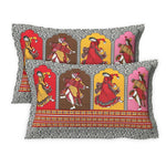 Thumbnail for Rudra Bazaar Multicolour 210 TC Cotton Double King Bedsheet With 2 Pillow Covers