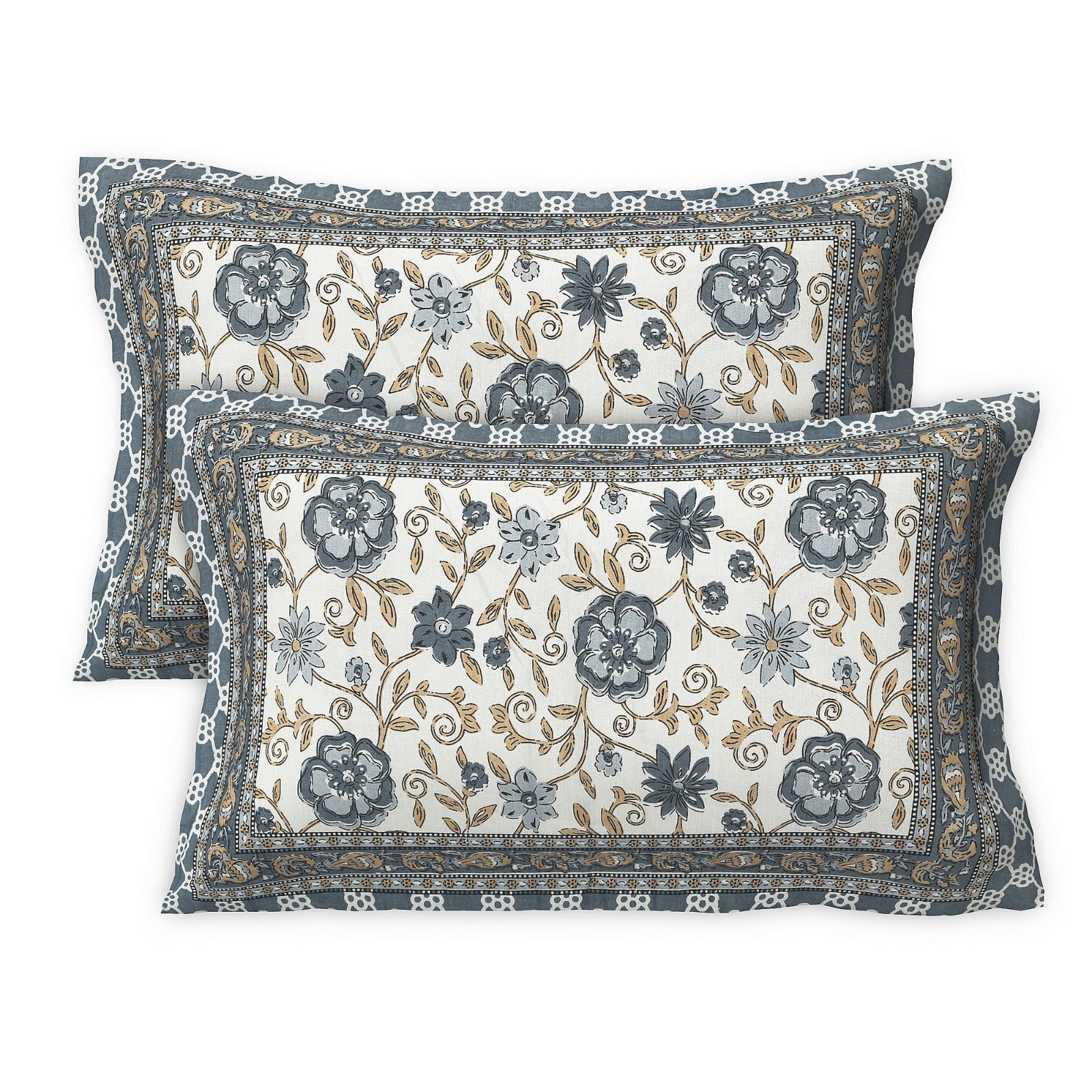 Rudra Bazaar Multicolour 210 TC Cotton Double King Bedsheet With 2 Pillow Covers - Distacart