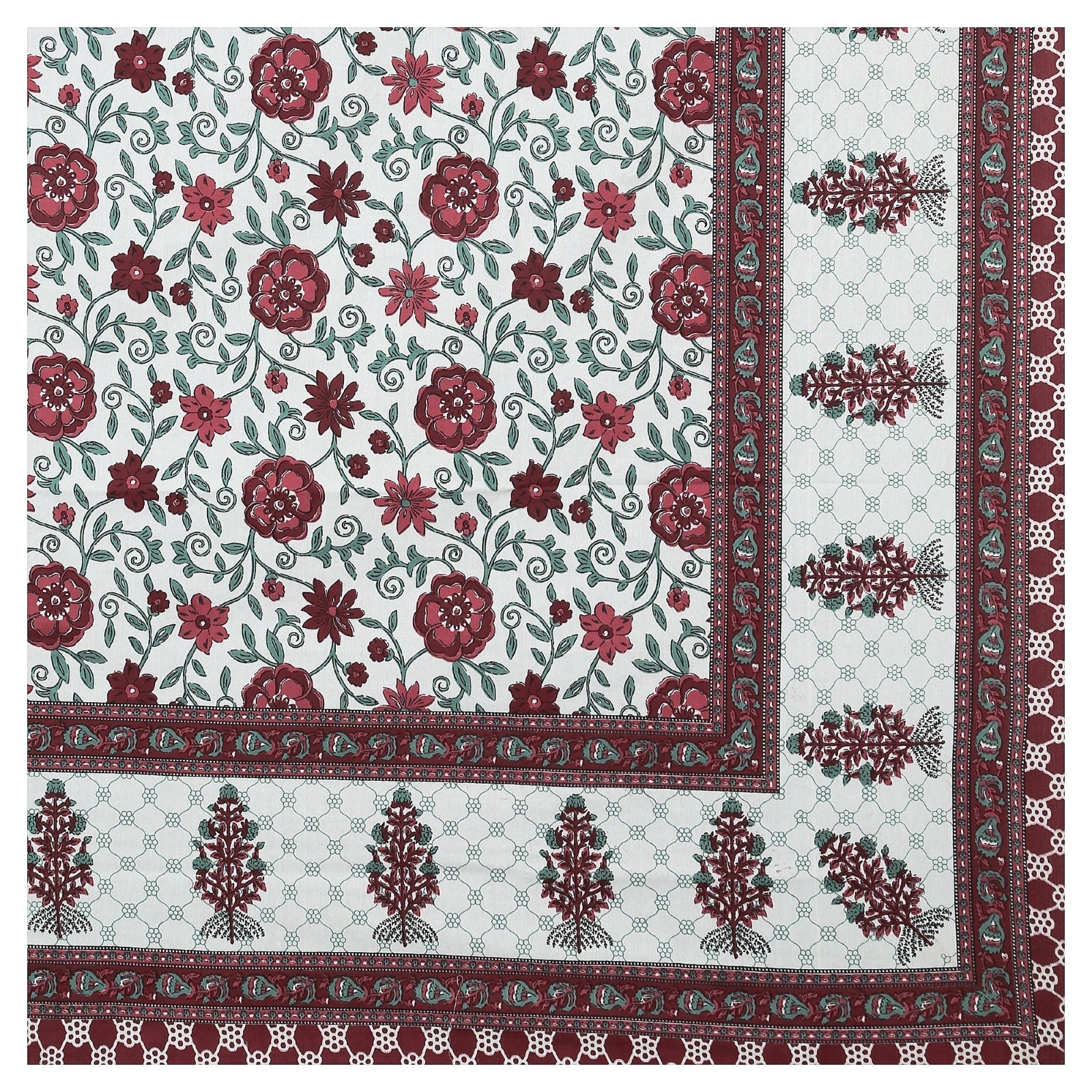 Rudra Bazaar Multicolour 210 TC Cotton Double King Bedsheet With 2 Pillow Covers - Distacart