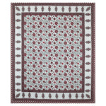 Thumbnail for Rudra Bazaar Multicolour 210 TC Cotton Double King Bedsheet With 2 Pillow Covers
