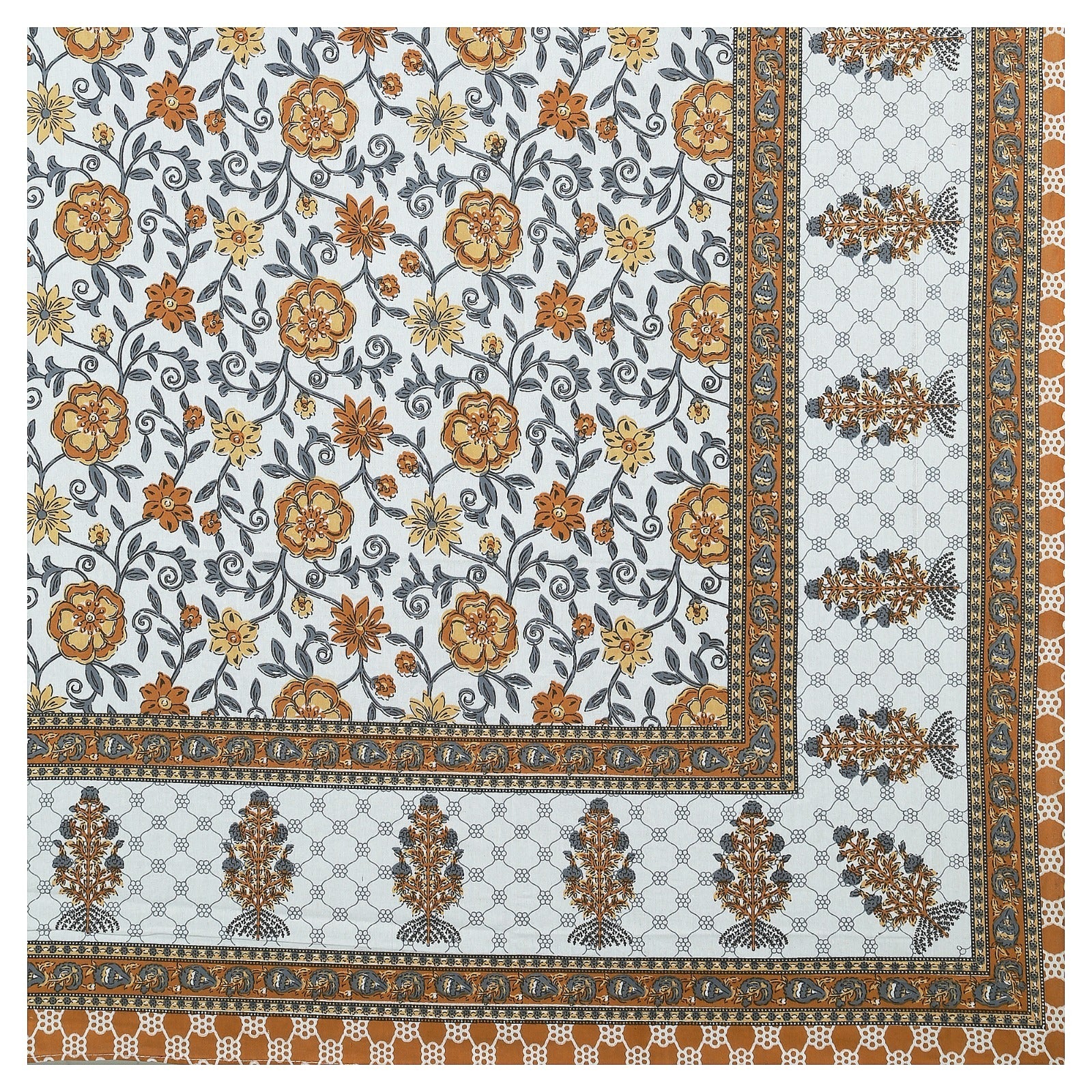 Rudra Bazaar Multicolour 210 TC Cotton Double King Bedsheet With 2 Pillow Covers - Distacart