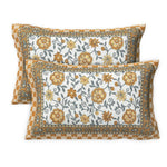 Thumbnail for Rudra Bazaar Multicolour 210 TC Cotton Double King Bedsheet With 2 Pillow Covers