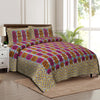 Rudra Bazaar Multicolour 210 TC Cotton Double King Bedsheet With 2 Pillow Covers - Distacart