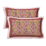 Thumbnail for Rudra Bazaar Multicolour 210 TC Cotton Double King Bedsheet With 2 Pillow Covers