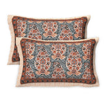 Thumbnail for Rudra Bazaar Multicolour 210 TC Cotton Double King Bedsheet With 2 Pillow Covers