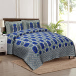 Thumbnail for Rudra Bazaar Multicolour 210 TC Cotton Double King Bedsheet With 2 Pillow Covers