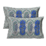 Thumbnail for Rudra Bazaar Multicolour 210 TC Cotton Double King Bedsheet With 2 Pillow Covers