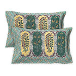 Thumbnail for Rudra Bazaar Multicolour 210 TC Cotton Double King Bedsheet With 2 Pillow Covers