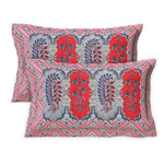 Thumbnail for Rudra Bazaar Multicolour 210 TC Cotton Double King Bedsheet With 2 Pillow Covers