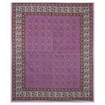 Thumbnail for Rudra Bazaar Multicolour 210 TC Cotton Double King Bedsheet With 2 Pillow Covers