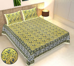 Thumbnail for Rudra Bazaar Multicolour 210 TC Cotton Double King Bedsheet With 2 Pillow Covers