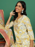 Thumbnail for Sangria Printed With Embroidered Kurta With Trousers & Dupatta