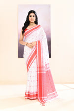 Thumbnail for Piyari Fashion Women's White Embellished Cotton Saree - Dista