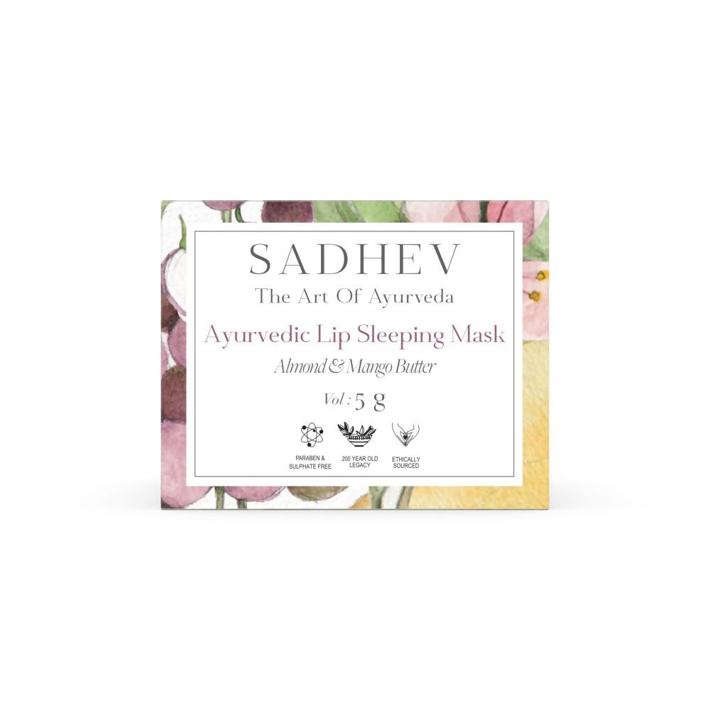 Sadhev Ayurvedic Lip Sleeping Mask With Almong & Mango Butter - Distacart