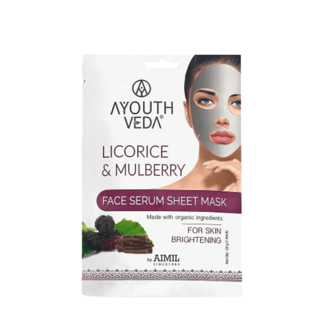 Ayouthveda Licorice & Mulberry Face Serum Sheet Mask - Distacart