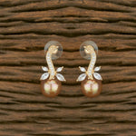 Thumbnail for Joban Fashion Women Brass Golden White Ad Earrings - Distacart