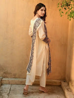 Thumbnail for Malishka Women's Viscose Embroidered Straight Kurta Pant With Dupatta - White - Distacart