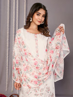 Thumbnail for Malishka Women's Embroidered Straight Kurta Pant With Dupatta - White - Distacart